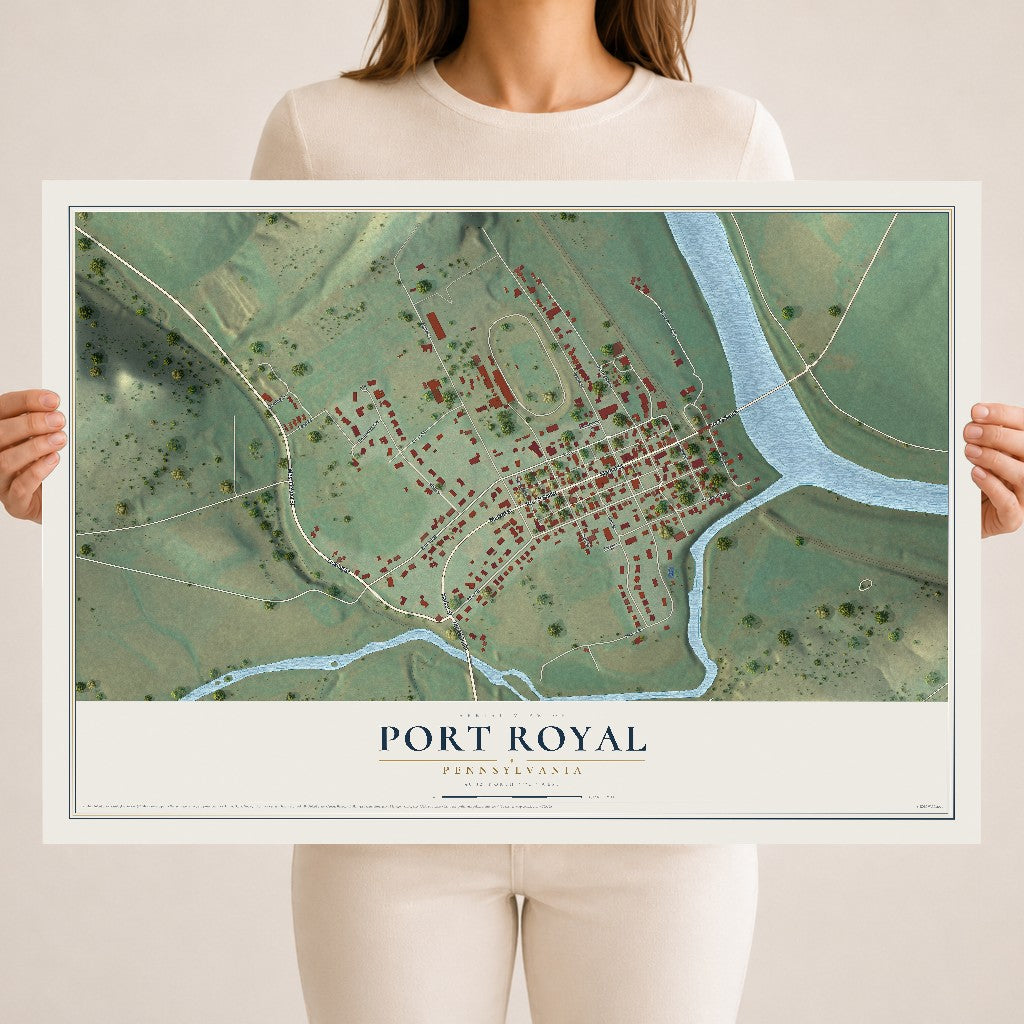Map of Port Royal, Pennsylvania, 18 x 24 inch unframed archival matte print