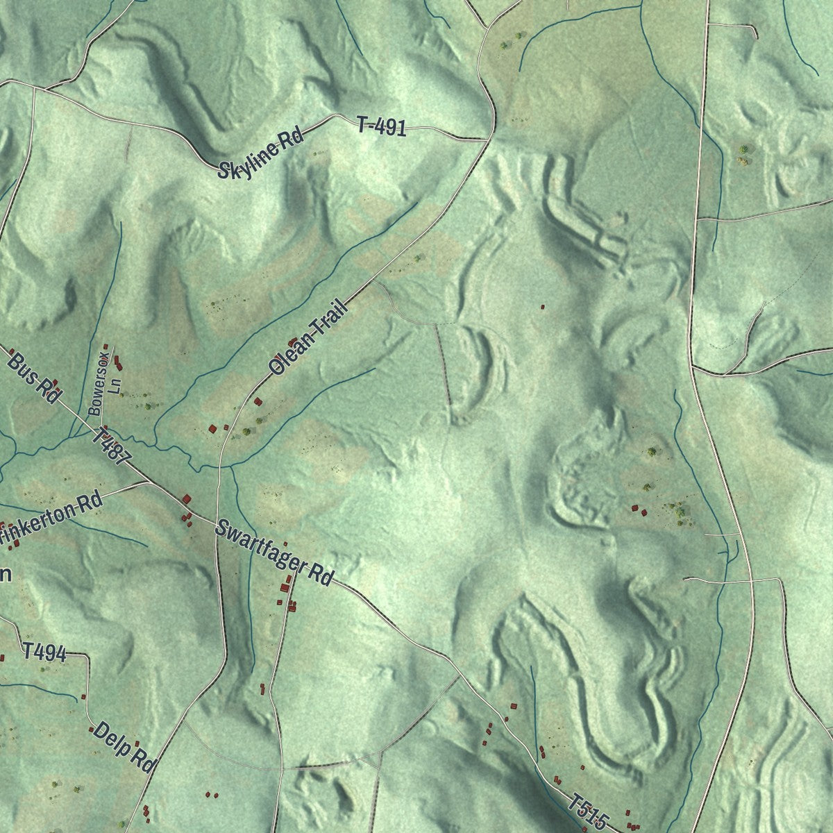 Close-up of the map of Porter, Clarion County, Pennsylvania print showing street and building detail