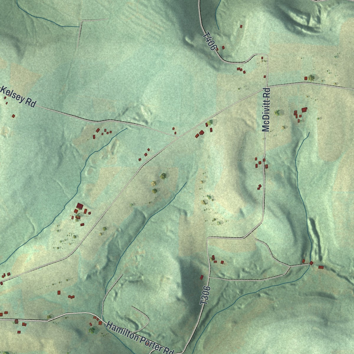 Second close-up of the map of Porter, Jefferson County, Pennsylvania print showing more streets and buildings