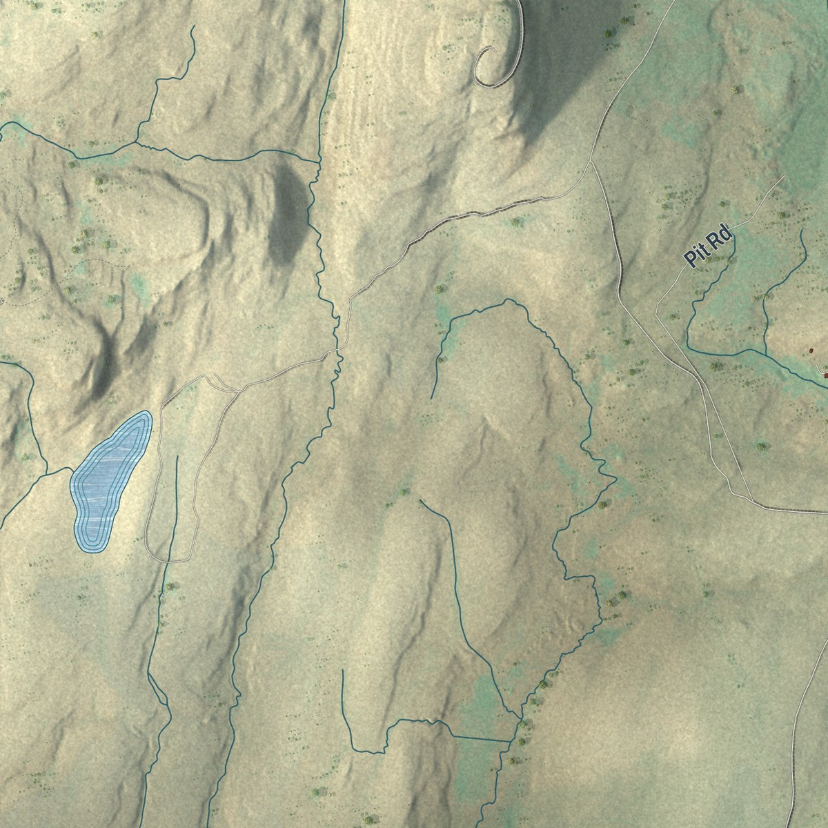 Second close-up of the map of Porter, Pike County, Pennsylvania print showing more streets and buildings