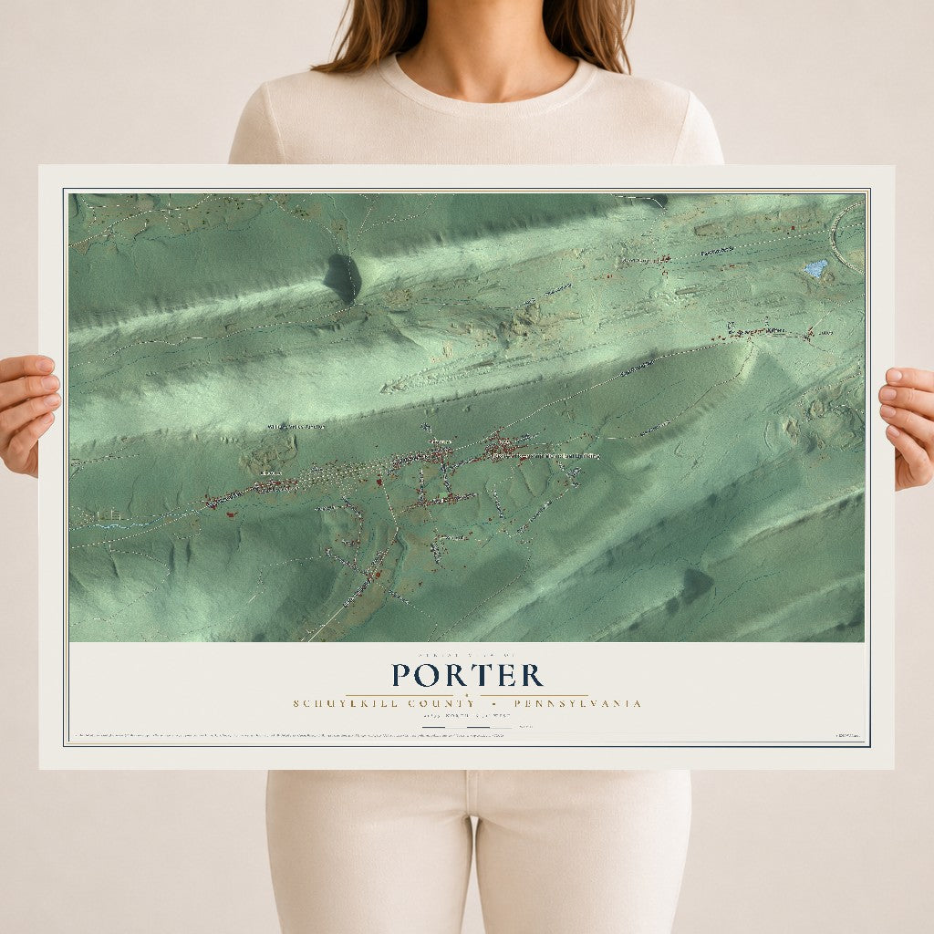 Map of Porter, Schuylkill County, Pennsylvania, 18 x 24 inch unframed archival matte print