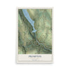 Map of Prompton, Pennsylvania, 12 x 18 inch unframed archival matte print