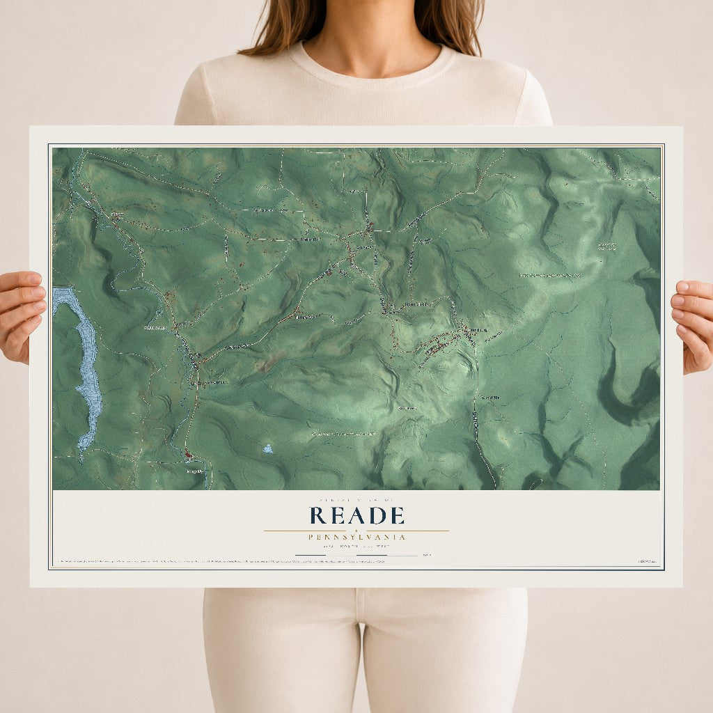 Map of Reade, Pennsylvania, 18 x 24 inch unframed archival matte print