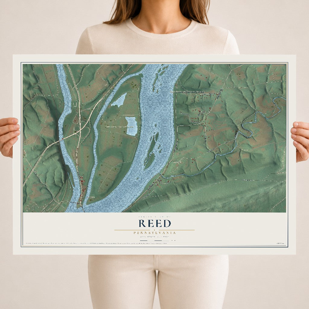 Map of Reed, Pennsylvania, 18 x 24 inch unframed archival matte print