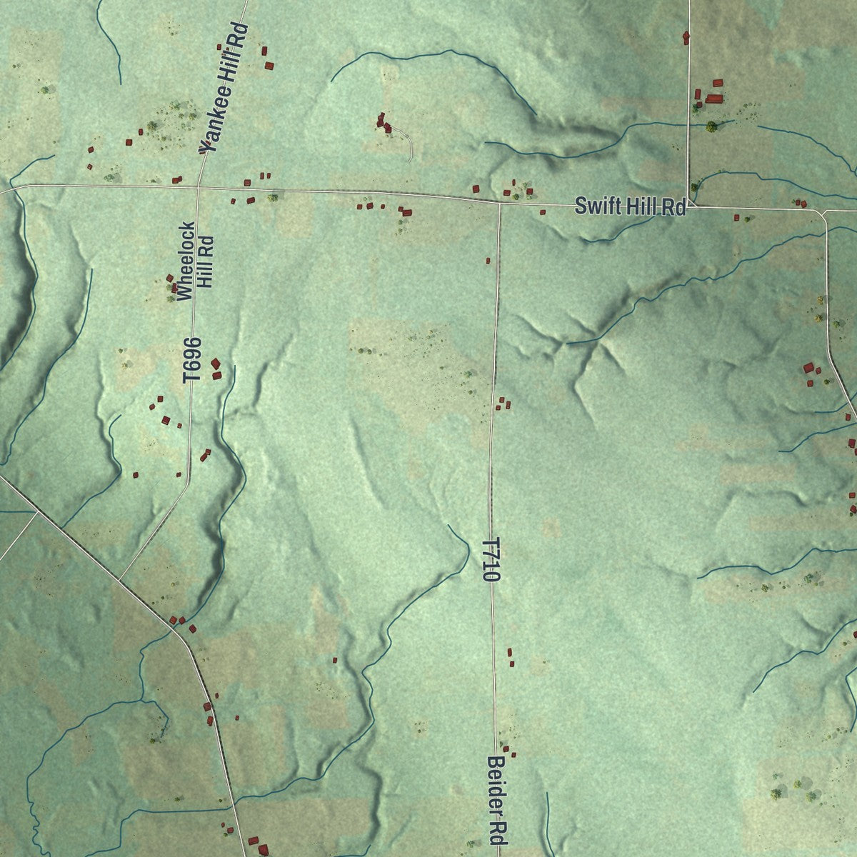Second close-up of the map of Richmond, Crawford County, Pennsylvania print showing more streets and buildings