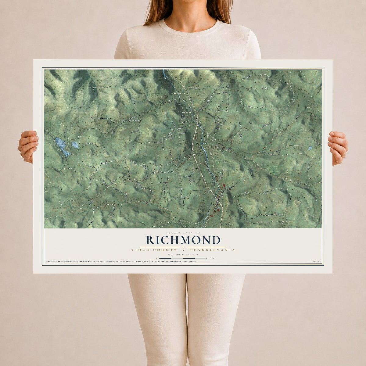 Map of Richmond, Tioga County, Pennsylvania, 24 x 36 inch unframed archival matte print