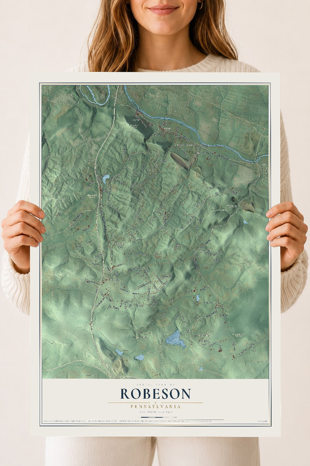 Map of Robeson, Pennsylvania, 18 x 24 inch unframed archival matte print