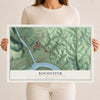 Map of Rochester, Beaver County, Pennsylvania, 12 x 18 inch unframed archival matte print