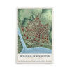 Map of the Borough of Rochester, Beaver County, Pennsylvania, 12 x 18 inch unframed archival matte print