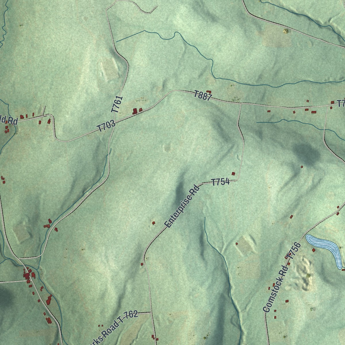 Second close-up of the map of Rome, Bradford County, Pennsylvania print showing more streets and buildings