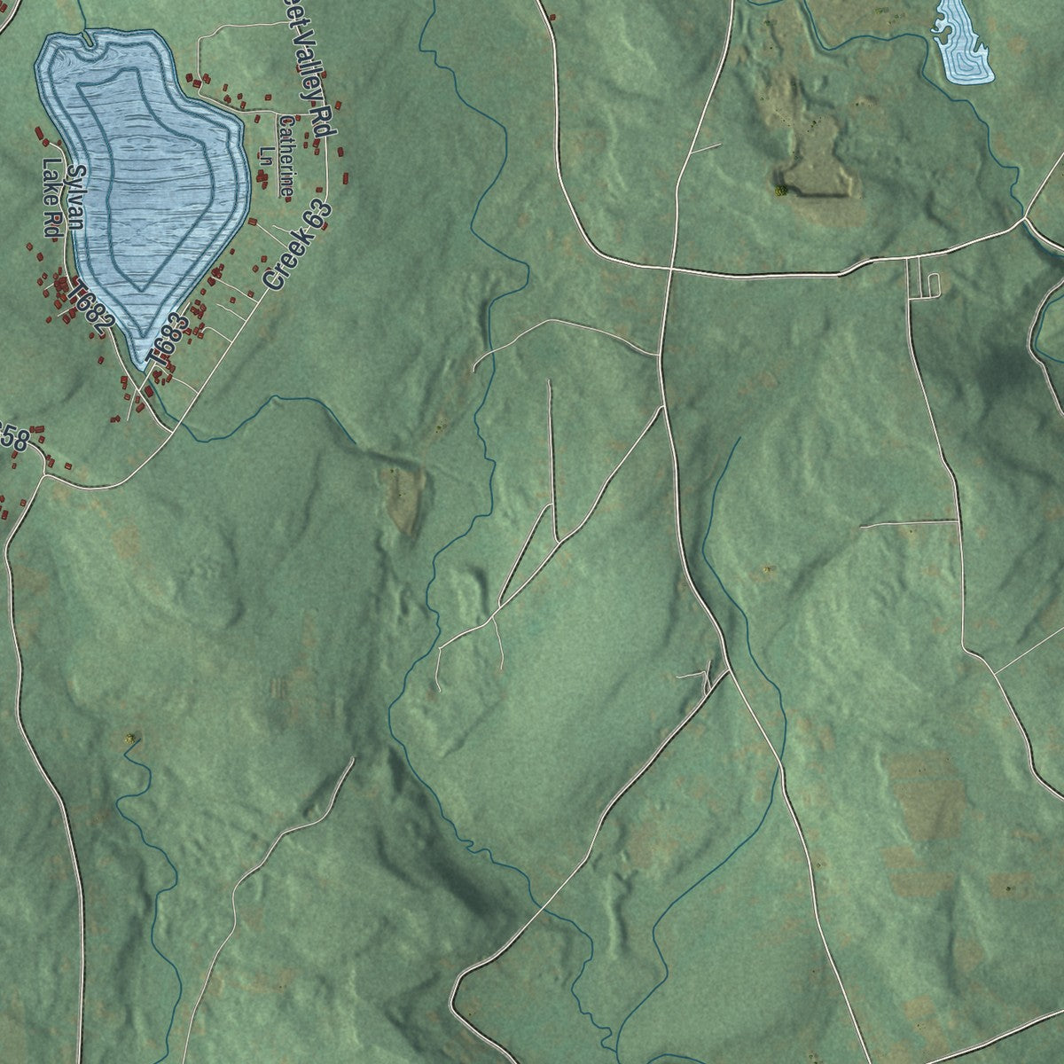 Second close-up of the map of Ross, Luzerne County, Pennsylvania print showing more streets and buildings