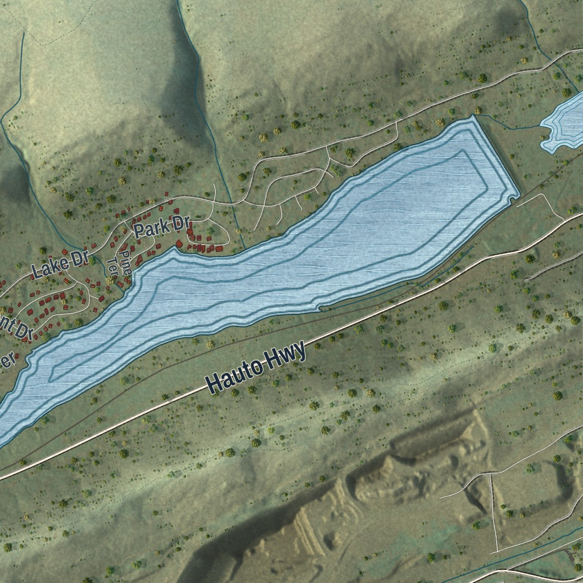 Second close-up of the map of Rush, Schuylkill County, Pennsylvania print showing more streets and buildings