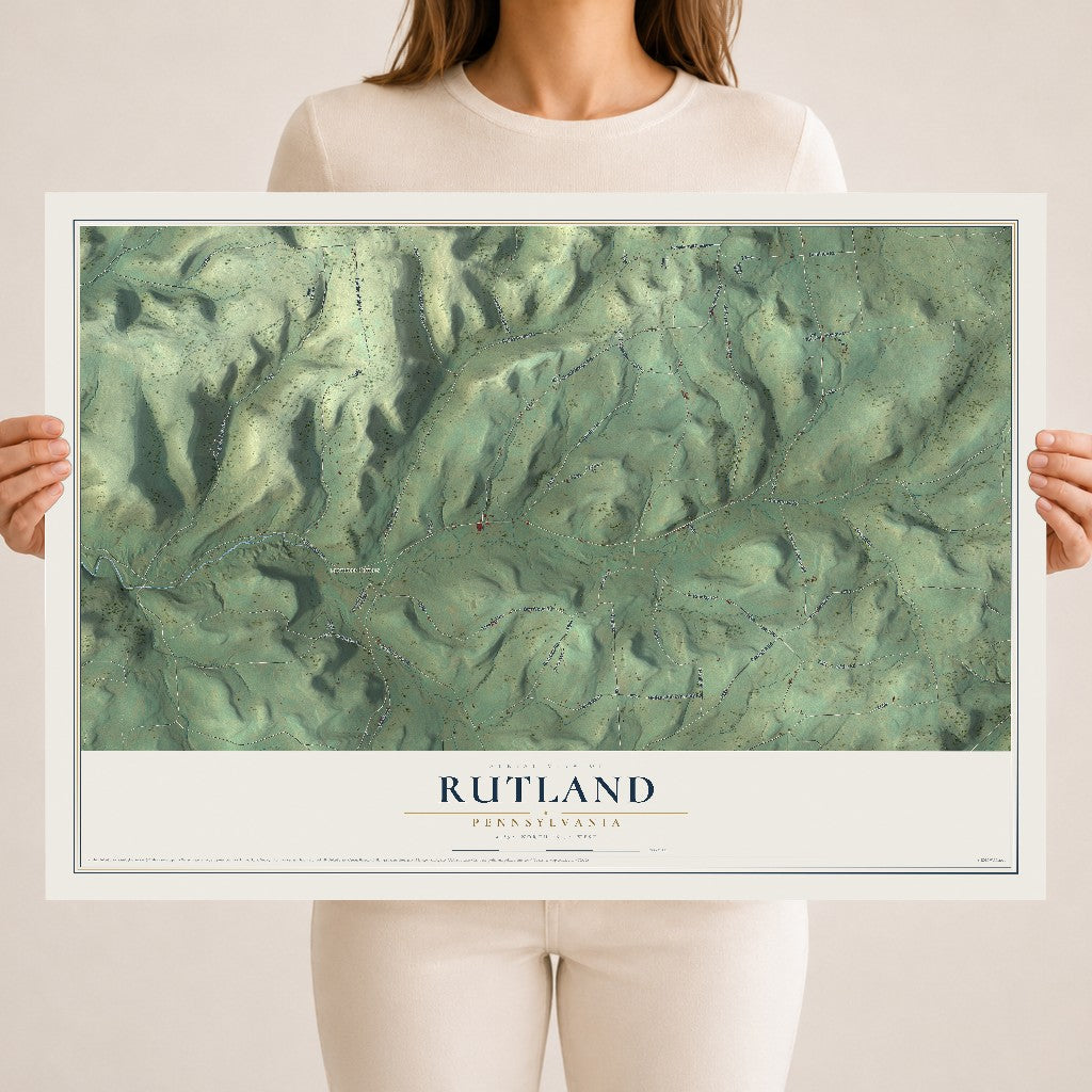 Map of Rutland, Pennsylvania, 18 x 24 inch unframed archival matte print
