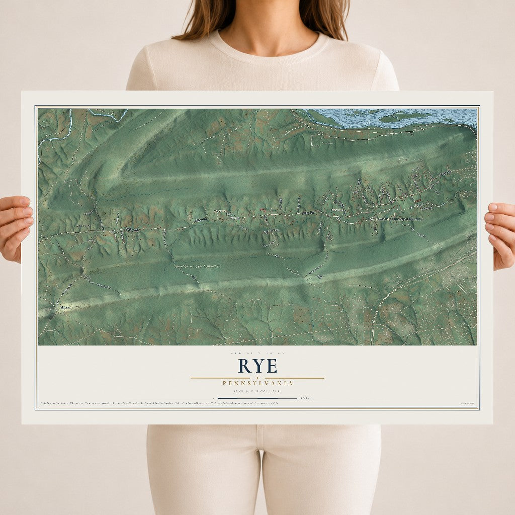 Map of Rye, Pennsylvania, 18 x 24 inch unframed archival matte print
