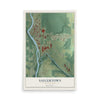 Map of Saegertown, Pennsylvania, 12 x 18 inch unframed archival matte print