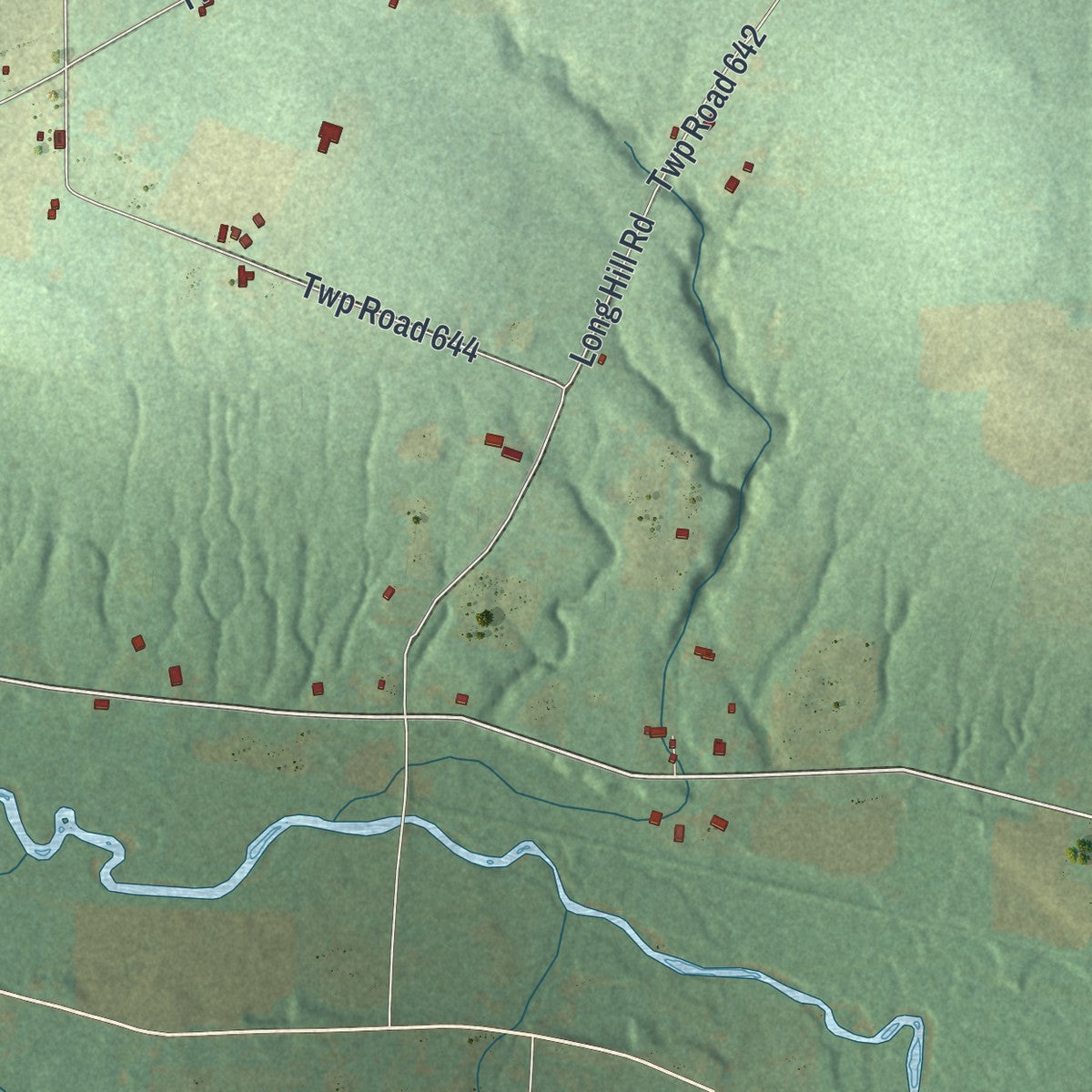 Close-up of the map of Salem, Mercer County, Pennsylvania print showing street and building detail