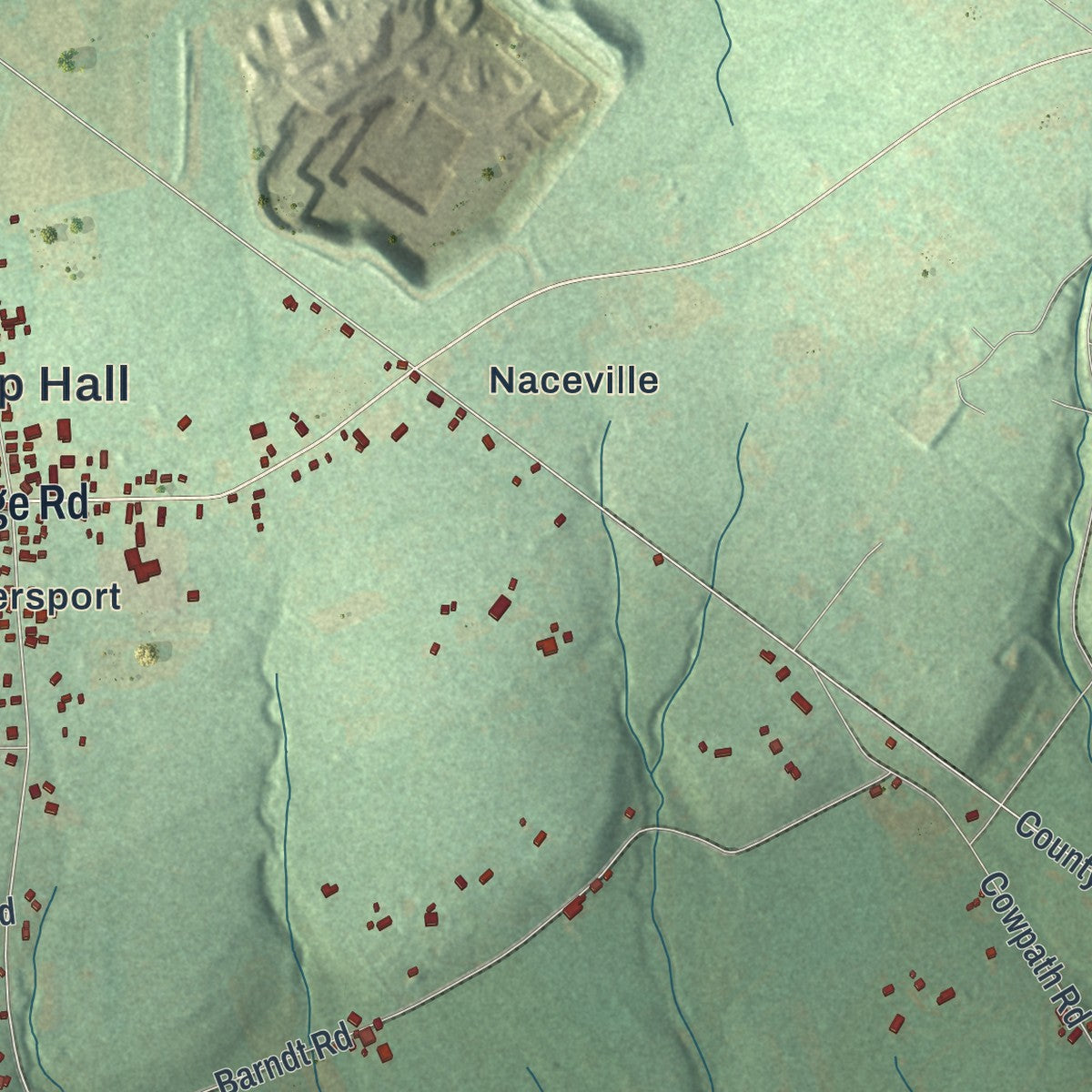 Second close-up of the map of Salford, Pennsylvania print showing more streets and buildings