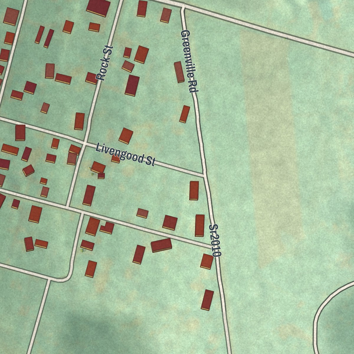 Second close-up of the map of Salisbury, Somerset County, Pennsylvania print showing more streets and buildings