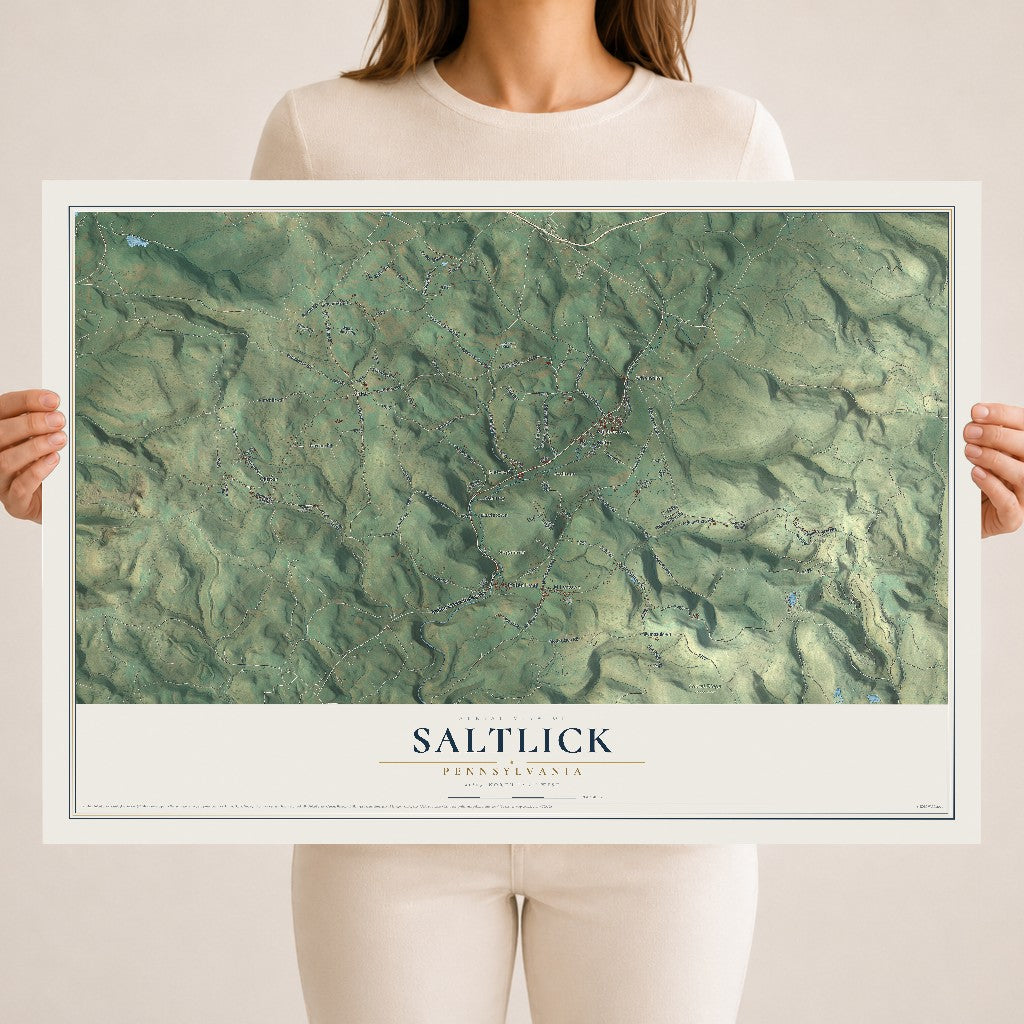 Map of Saltlick, Pennsylvania, 18 x 24 inch unframed archival matte print