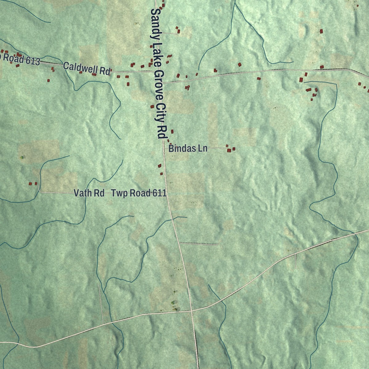 Close-up of the map of Sandy Lake, Mercer County, Pennsylvania print showing street and building detail