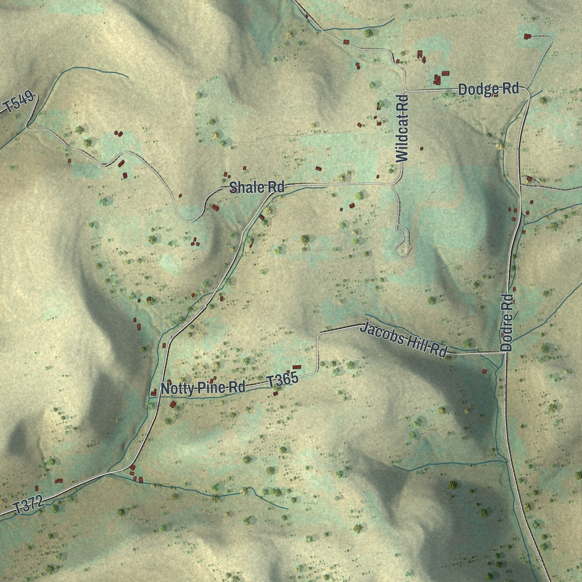 Close-up of the map of Sharon, Potter County, Pennsylvania print showing street and building detail