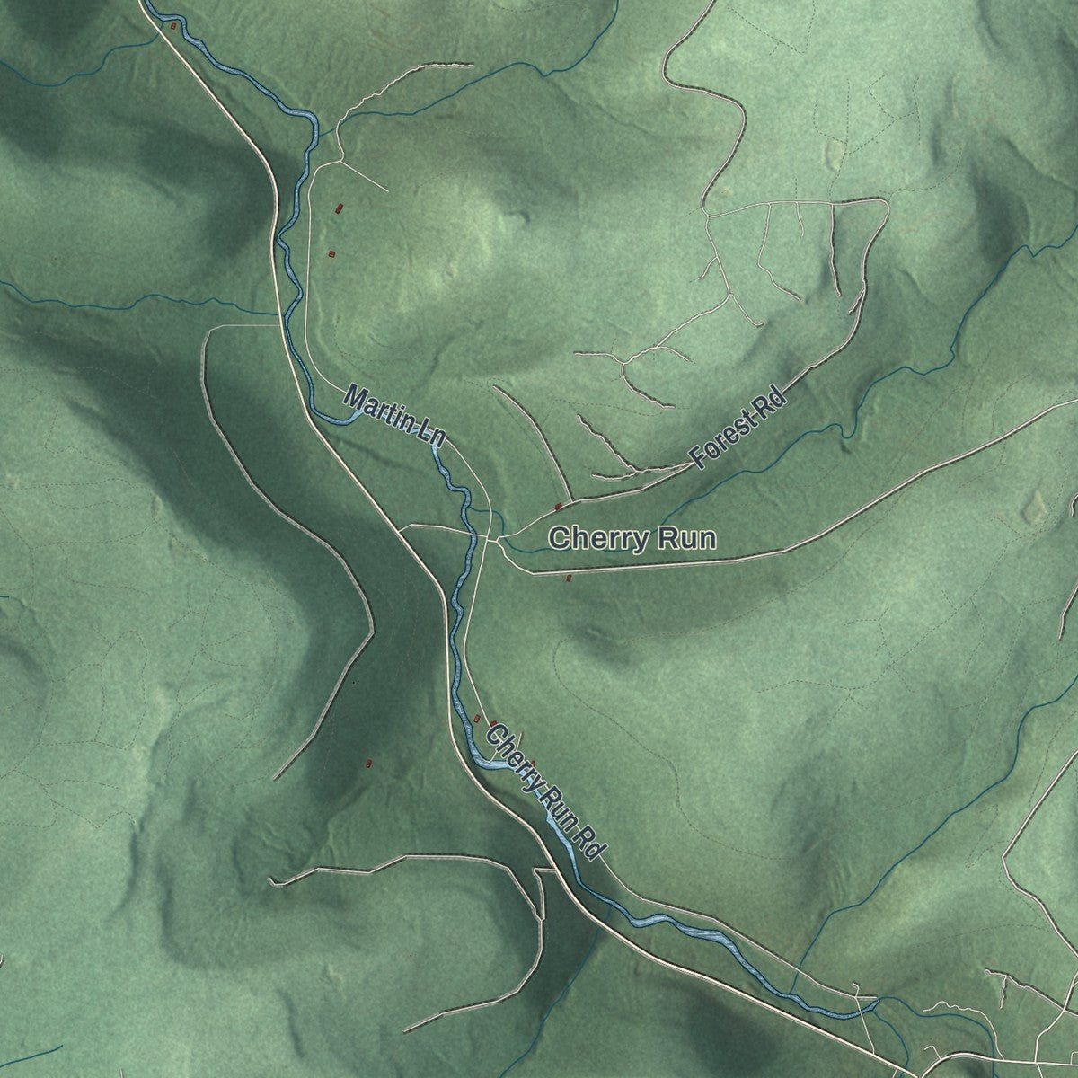 Second close-up of the map of Sheffield, Pennsylvania print showing more streets and buildings