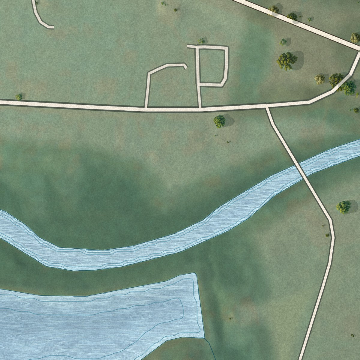 Second close-up of the map of Shelocta, Pennsylvania print showing more streets and buildings