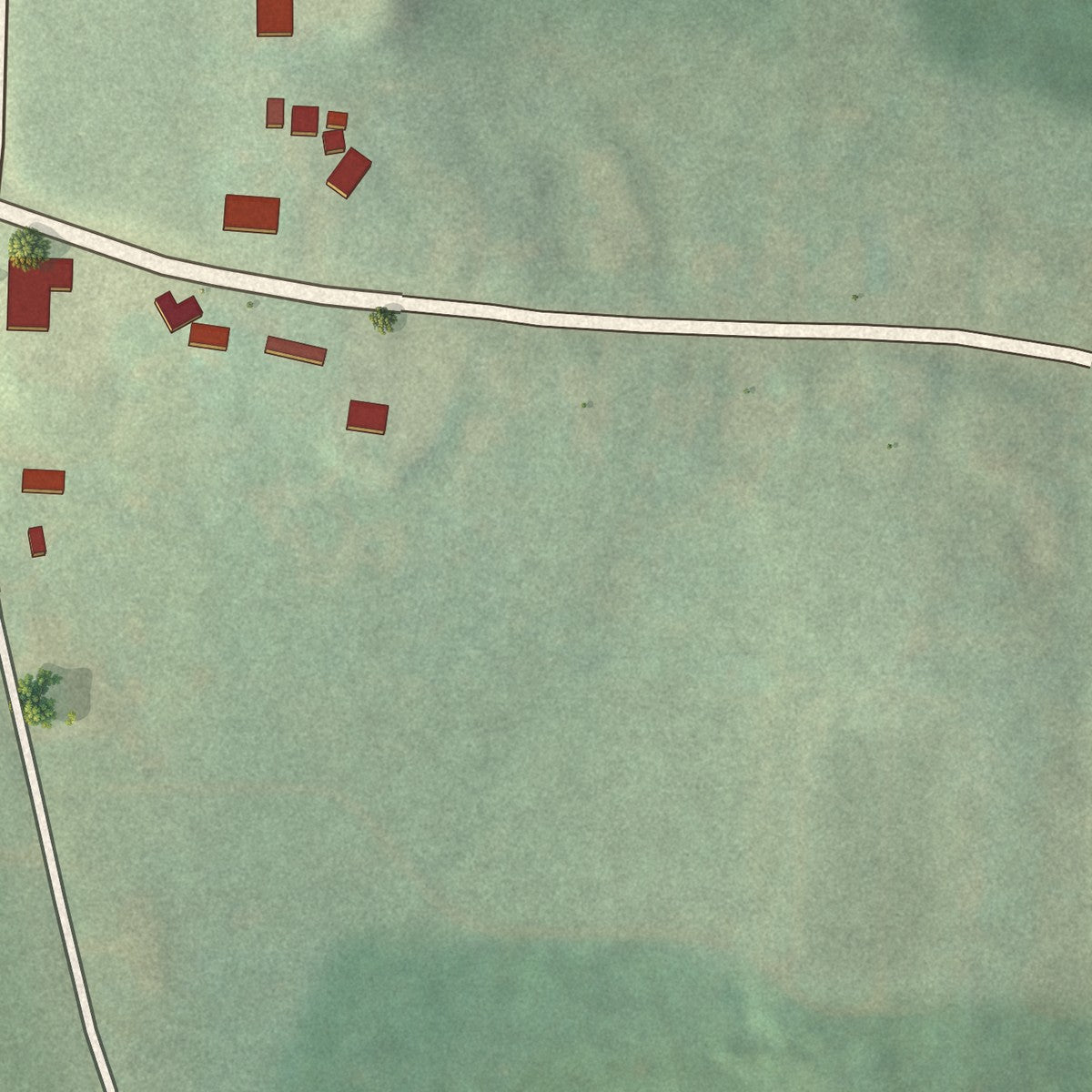 Second close-up of the map of Shippenville, Pennsylvania print showing more streets and buildings