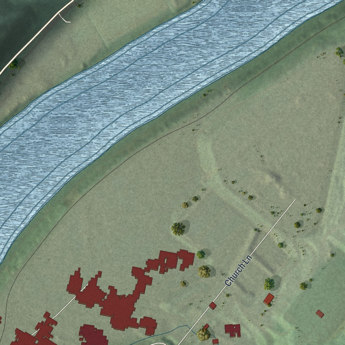Second close-up of the map of Shippingport, Pennsylvania print showing more streets and buildings
