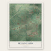 Skyline View, Pennsylvania map print, the full design