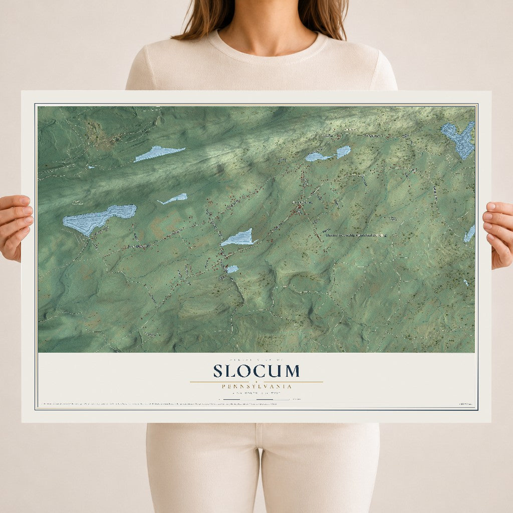 Map of Slocum, Pennsylvania, 18 x 24 inch unframed archival matte print