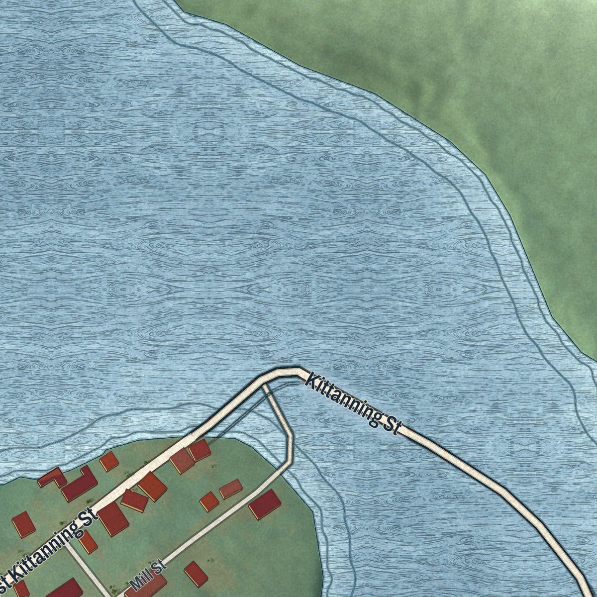 Close-up of the map of Smicksburg, Pennsylvania print showing street and building detail
