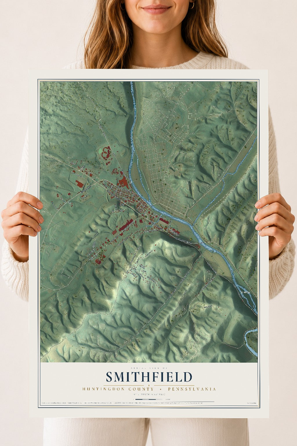 Map of Smithfield, Huntingdon County, Pennsylvania, 18 x 24 inch unframed archival matte print