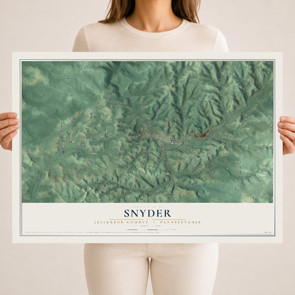 Map of Snyder, Jefferson County, Pennsylvania, 18 x 24 inch unframed archival matte print