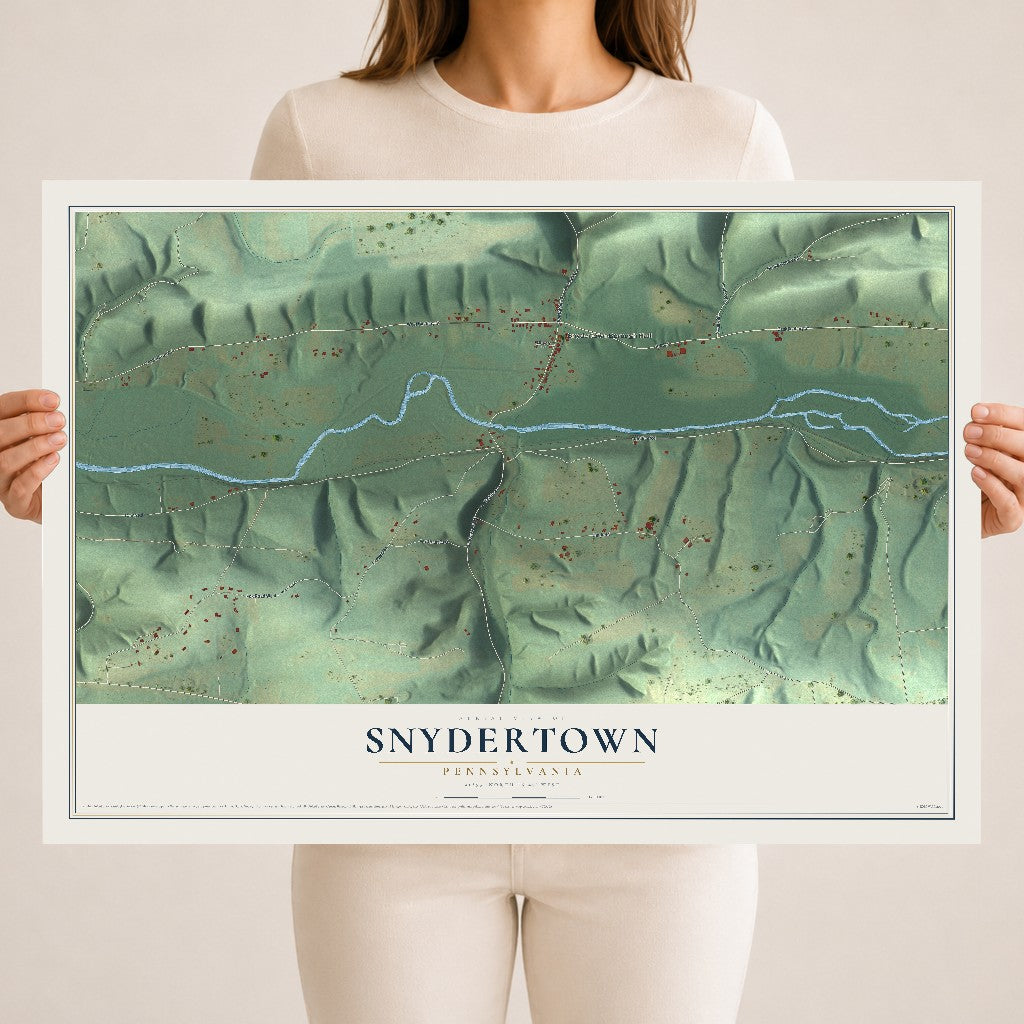 Map of Snydertown, Pennsylvania, 18 x 24 inch unframed archival matte print