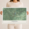 Map of Somerset, Somerset County, Pennsylvania, 12 x 18 inch unframed archival matte print