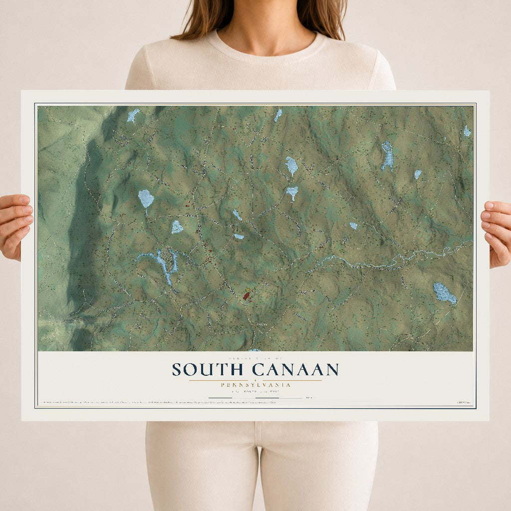 Map of South Canaan, Pennsylvania, 18 x 24 inch unframed archival matte print