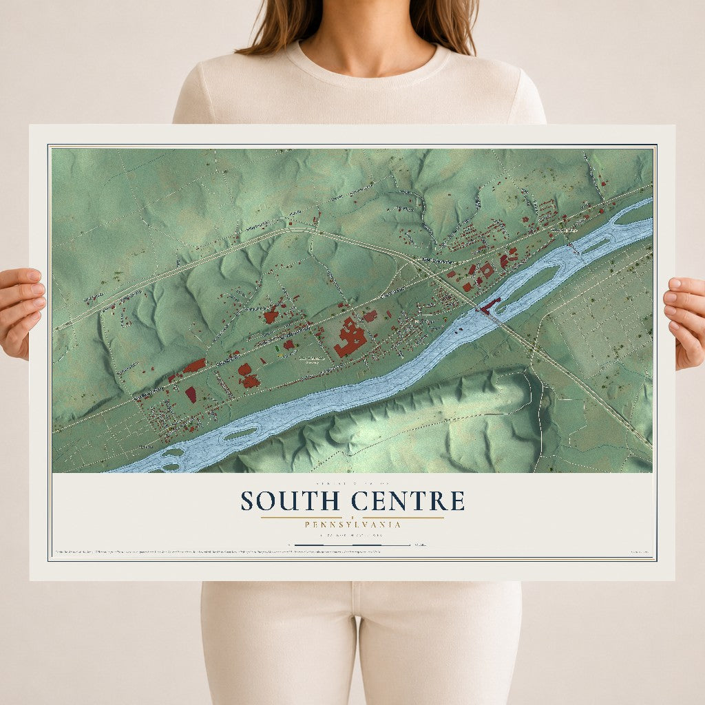 Map of South Centre, Pennsylvania, 18 x 24 inch unframed archival matte print