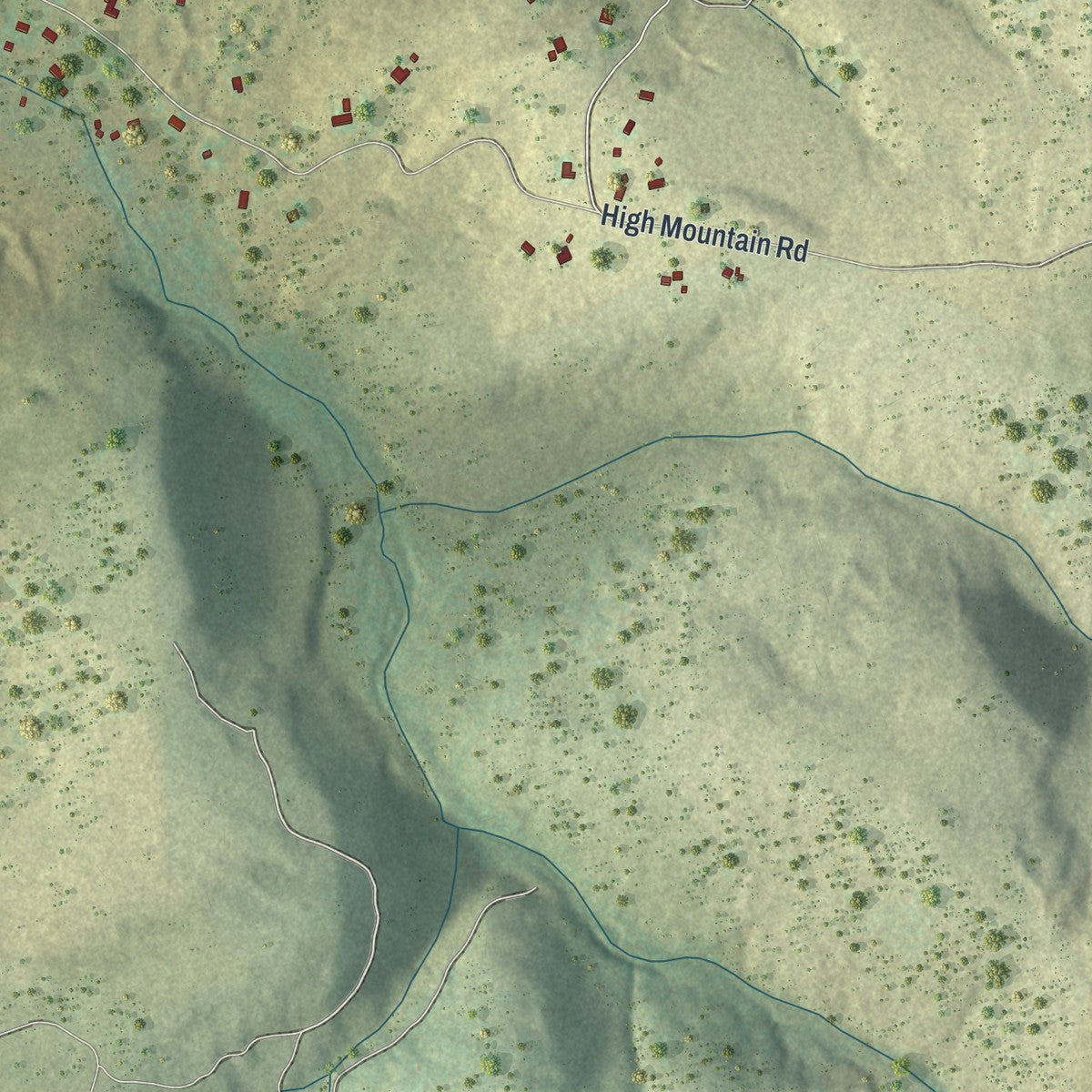 Close-up of the map of South Newton, Pennsylvania print showing street and building detail