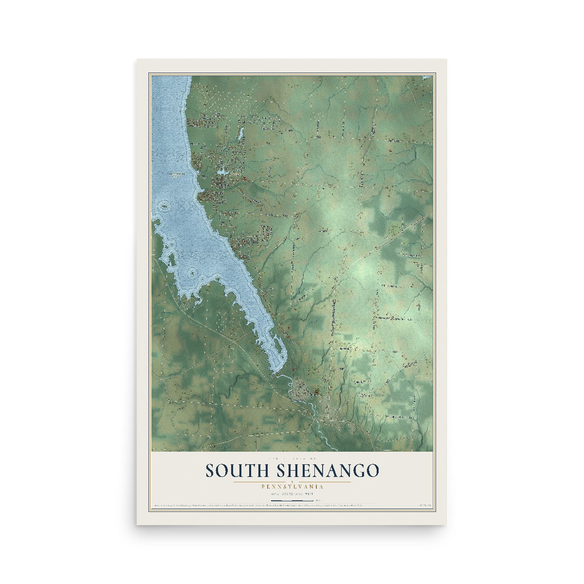 Map of South Shenango, Pennsylvania, 12 x 18 inch unframed archival matte print