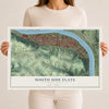 Map of South Side Flats, Pennsylvania, 12 x 18 inch unframed archival matte print