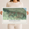 Map of South Side Slopes, Pennsylvania, 12 x 18 inch unframed archival matte print