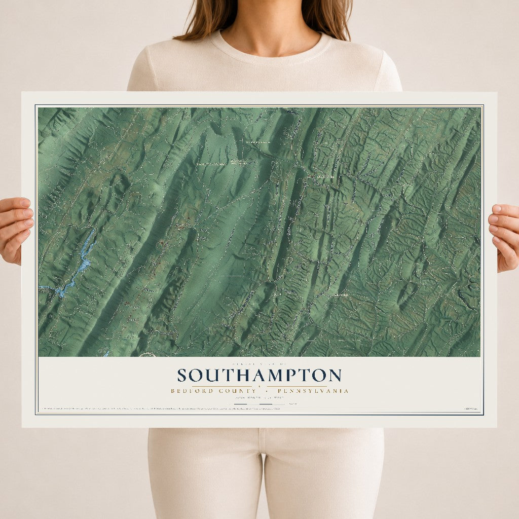 Map of Southampton, Bedford County, Pennsylvania, 18 x 24 inch unframed archival matte print