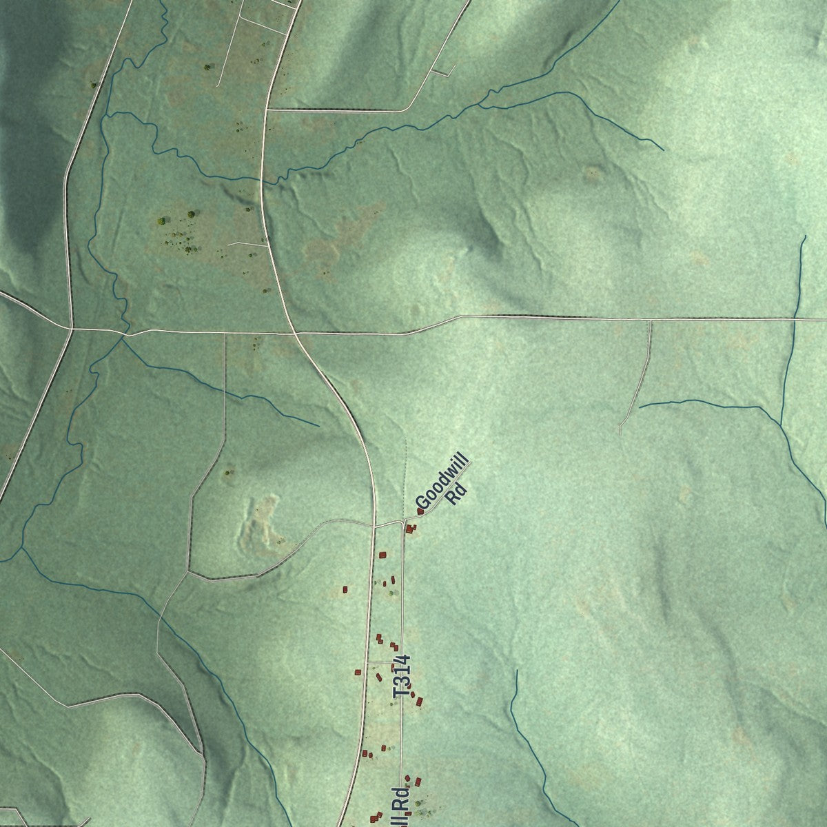 Second close-up of the map of Southwest, Pennsylvania print showing more streets and buildings