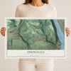 Map of Springdale, Allegheny County, Pennsylvania, 12 x 18 inch unframed archival matte print