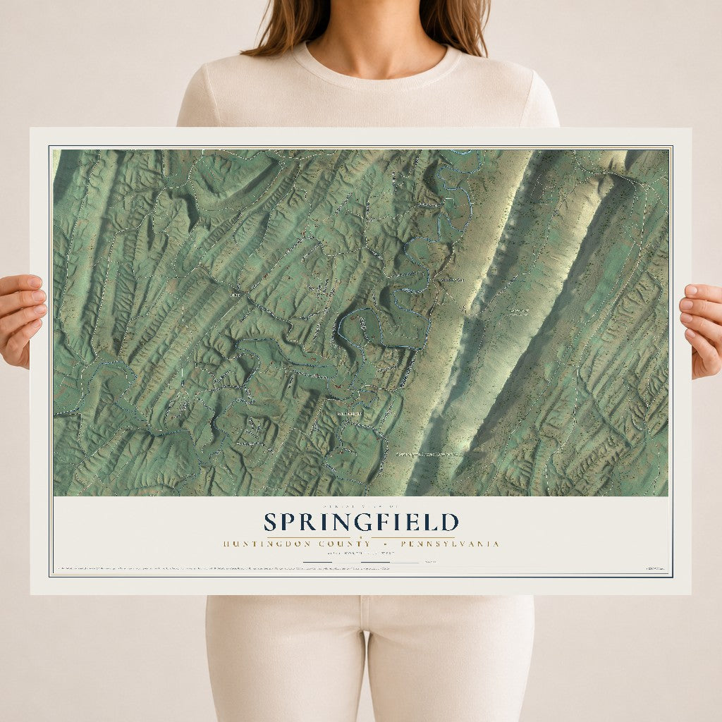 Map of Springfield, Huntingdon County, Pennsylvania, 18 x 24 inch unframed archival matte print