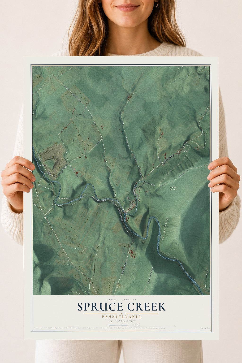 Map of Spruce Creek, Pennsylvania, 18 x 24 inch unframed archival matte print