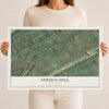 Map of Spruce Hill, Pennsylvania, 12 x 18 inch unframed archival matte print