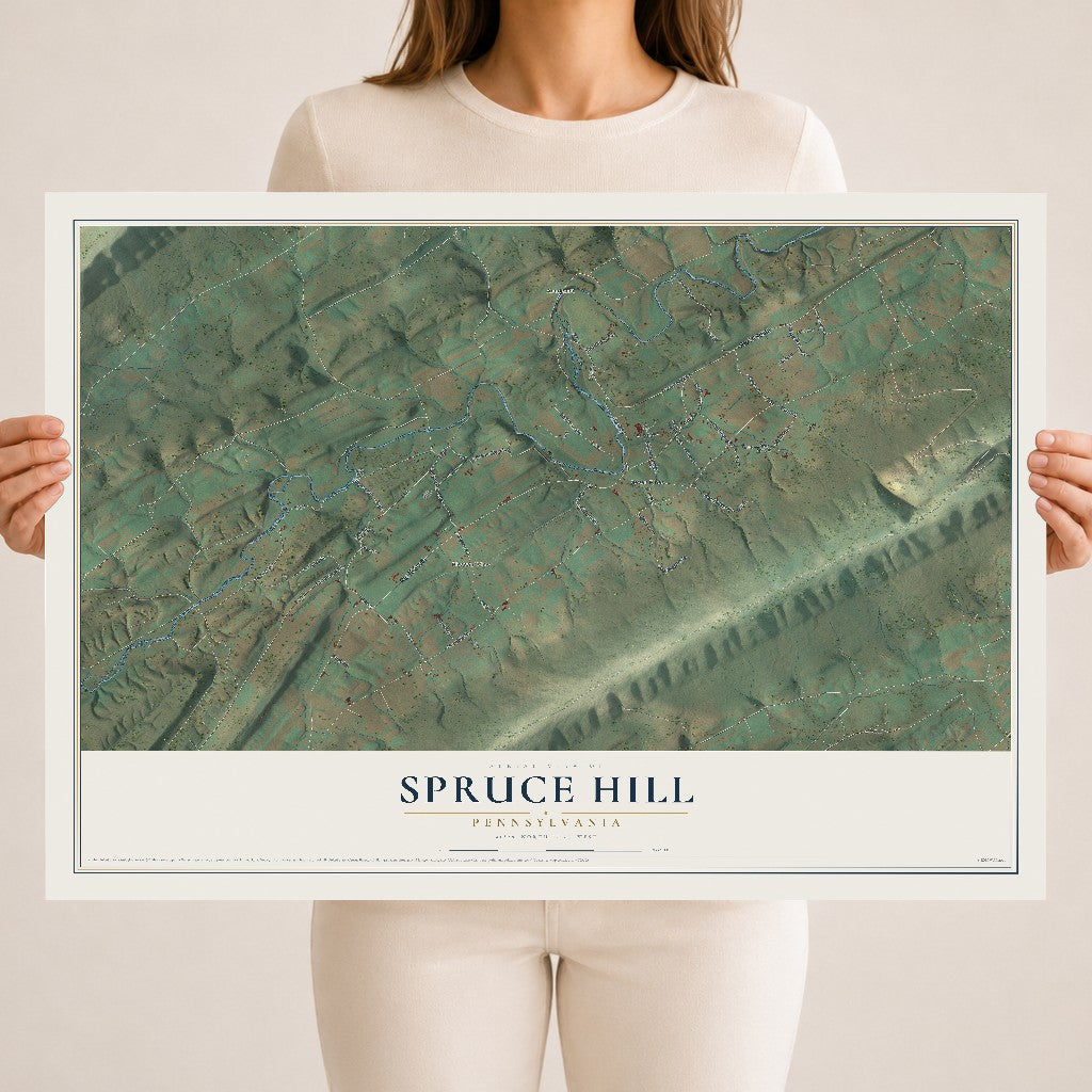 Map of Spruce Hill, Pennsylvania, 18 x 24 inch unframed archival matte print