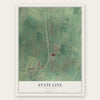 State Line, Pennsylvania map print, the full design